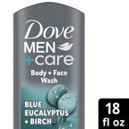 Dove Men+Care Relaxing Hydrating Face and Body Wash, Blue Eucalyptus and Birch, 18 fl oz
