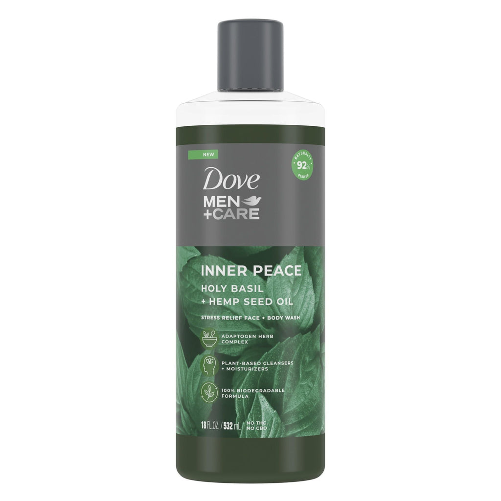 Dove Men+Care Face + Body Wash For Men Inner Peace Holy Basil + Hemp Seed Oil 18oz