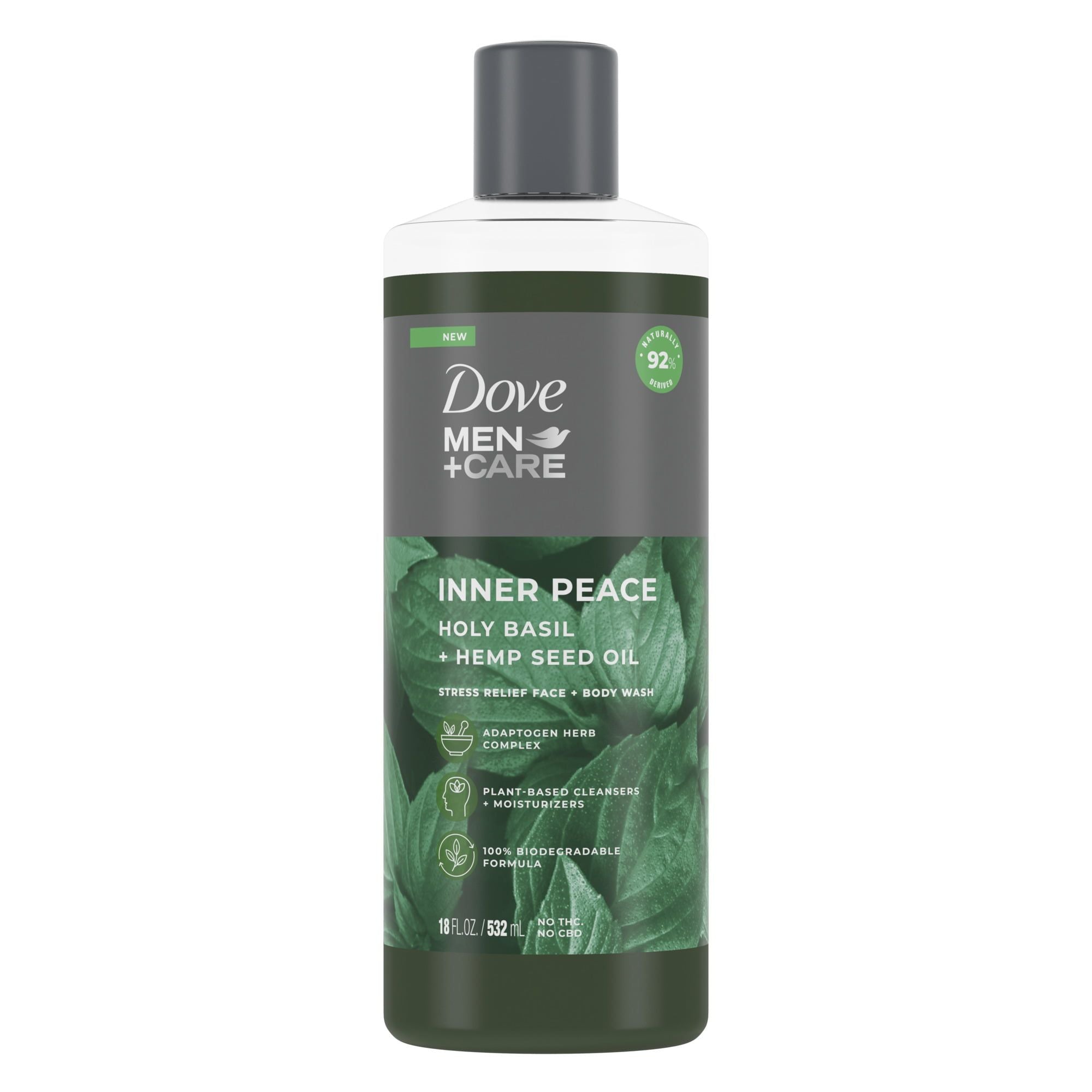 Dove Men+Care Face + Body Wash For Men Inner Peace Holy Basil + Hemp Seed Oil 18oz