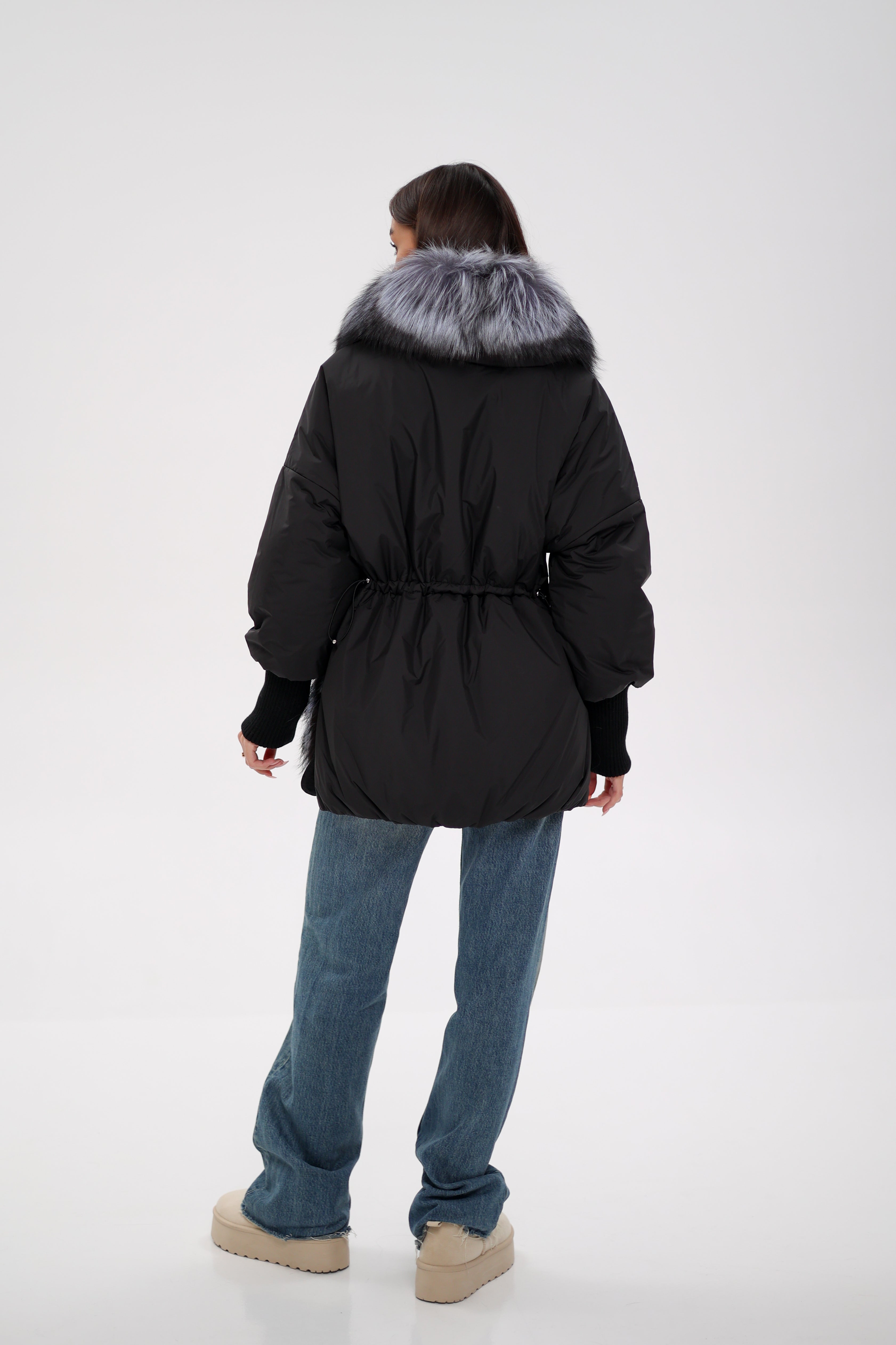 Genuine Silver Fox Down Fill Coat - SJB-DIAMOND ELITES
