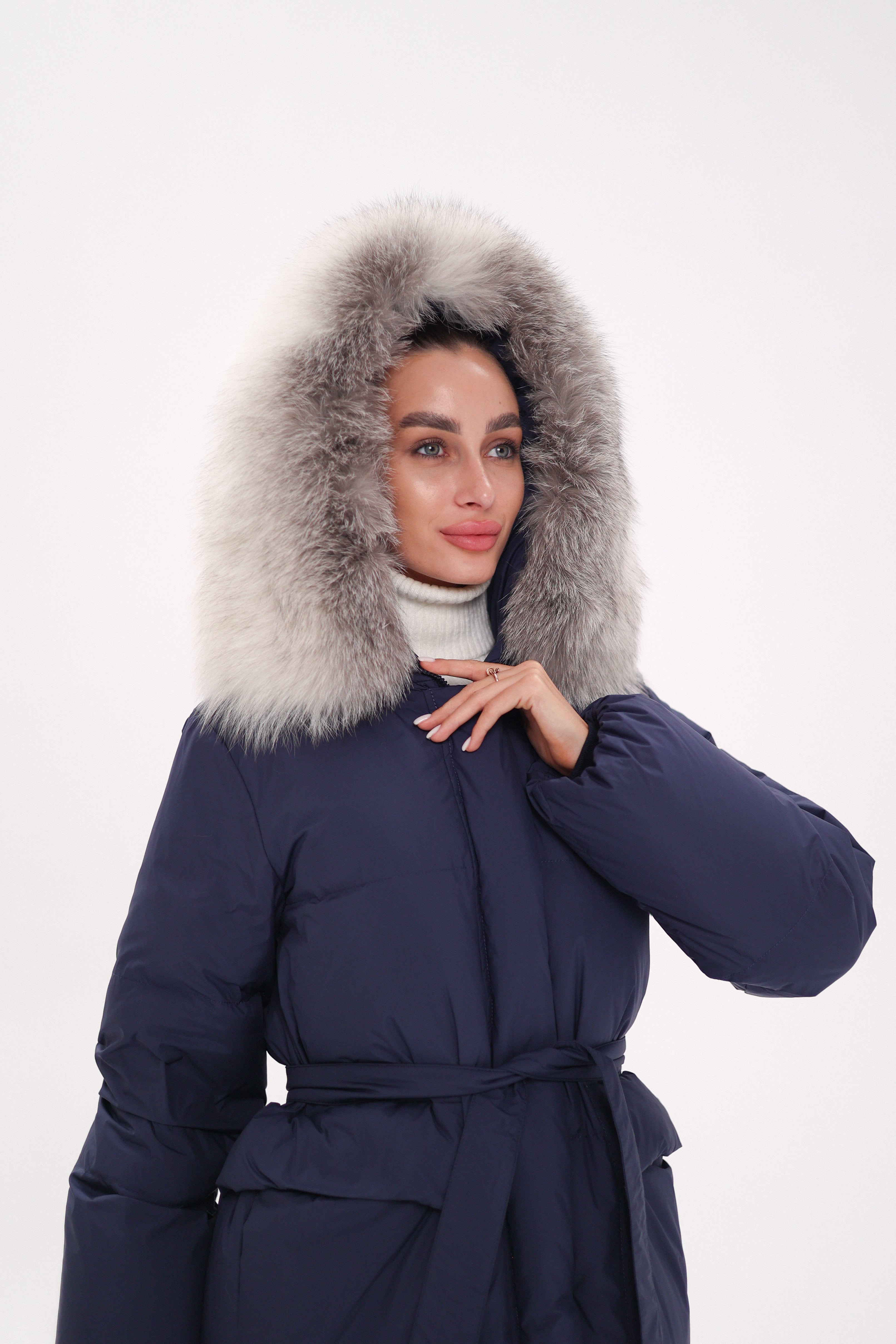 Genuine Silver Fox Down Fill Coat - SJB-DIAMOND ELITES