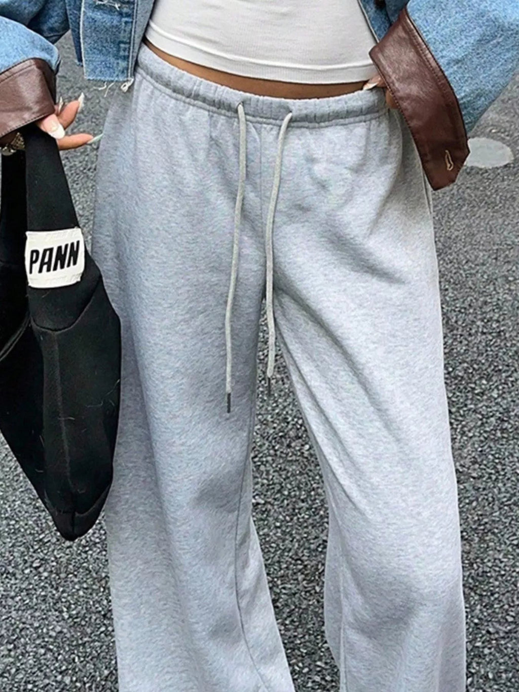 Wide Leg Drawstring Sweatpants THRIXINE