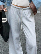 Wide Leg Drawstring Sweatpants THRIXINE