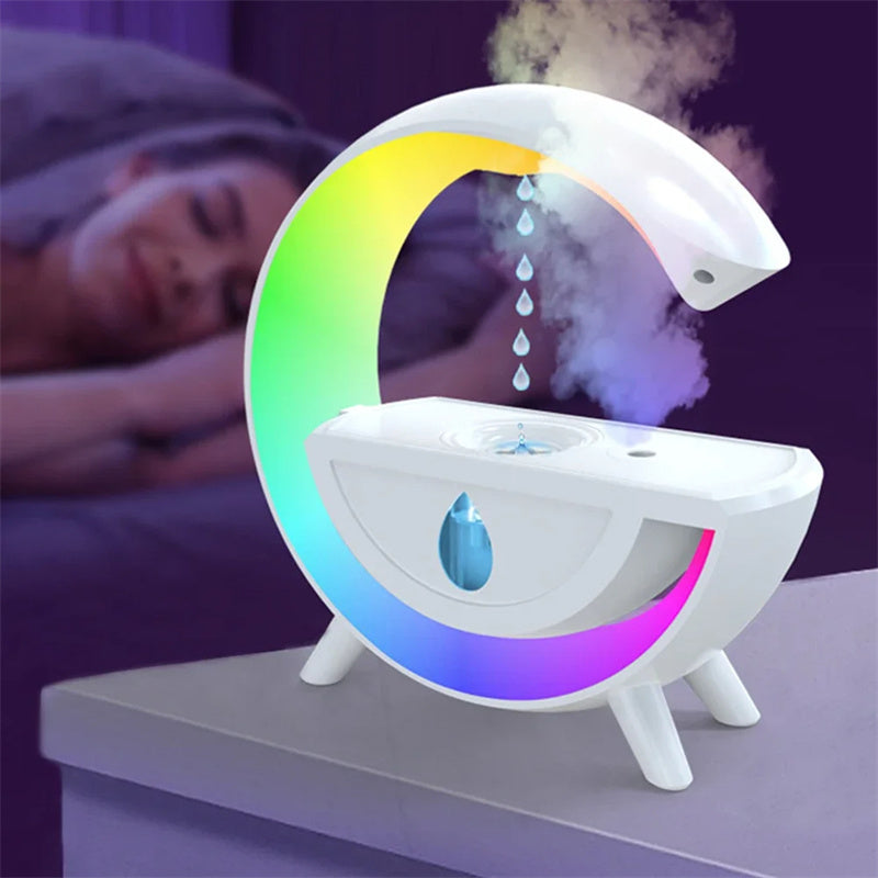RGB Night Light Water Droplet Sprayer Anti-Gravity Air Humidifier 350ml Creative Home Office Mist Maker Diffuser Christmas Gift Pi-Mart