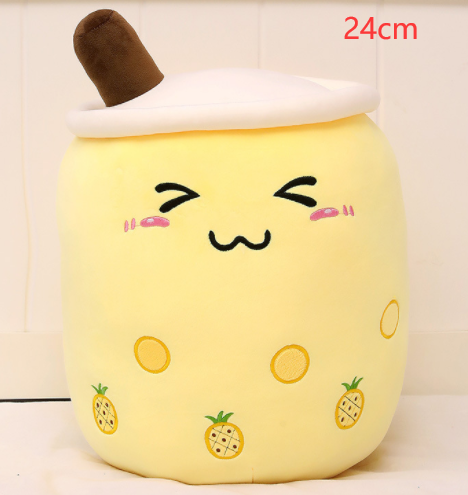 Cute Fruit Drink Plush Stuffed Soft Strawberry Milk Tea Plush Boba Tea Cup Toy Bubble Tea Pillow Cushion Kids Gift Pi-Mart
