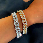 Luxury 12mm Iced Out Cuban Link Chain Bracelet Pi-Mart
