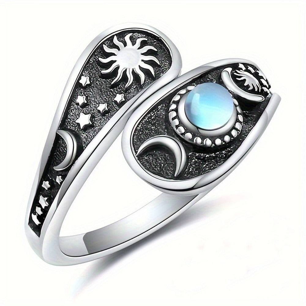 Moon Star Pattern Fashionable Women's Ring Pi-Mart