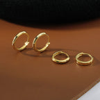 Stainless Steel Minimalist Huggie Hoop Earrings Pi-Mart