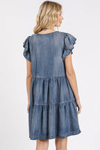 V-Neck Ruffled Cap Sleeve Mini Dress For Women – Feminine, Elegant, Playful, Flattering & Stylish Dress for Various Occasions Stevvex
