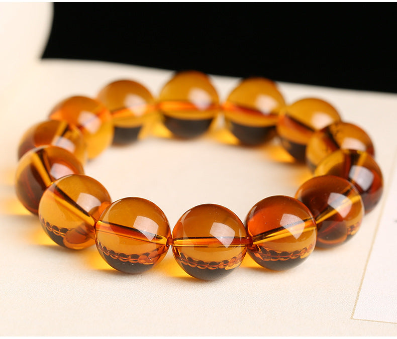 Female Kumquat Yellow Pixiu Natural Crystal Bracelet For Men And Women Pi-Mart