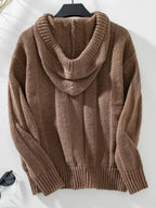 Drawstring Long Sleeve Hooded Sweater - SJB-DIAMOND ELITES