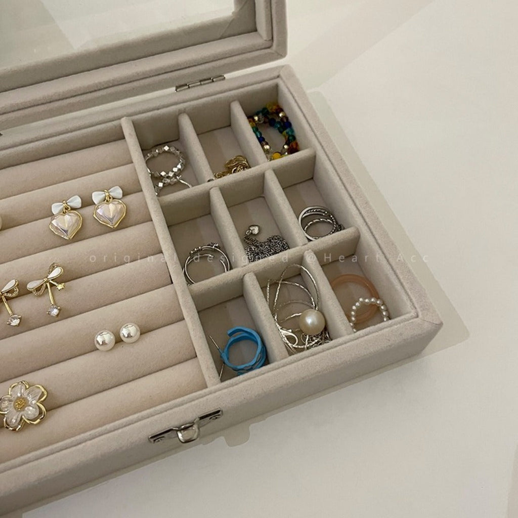 Flannel dustproof jewelry box with lid, ring earrings, earrings, necklace storage box, anti-oxidation jewelry storage box - SJB-DIAMOND ELITES