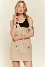 Adjustable Wide Strap Square Neck Overall Dress For Women – Modern Chic, Customizable Fit, Casual & Versatile Stevvex