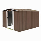 vidaXL Outdoor Storage Shed Garden Shed Metal Storage Backyard Patio Shed Gray Lootquake LLC