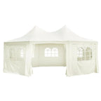 vidaXL Octagonal Party Tent Cream 19.7'x14.4'x11.5'