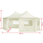 vidaXL Octagonal Party Tent Cream 19.7'x14.4'x11.5'