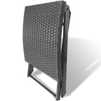 vidaXL Folding Stool Poly Rattan Black