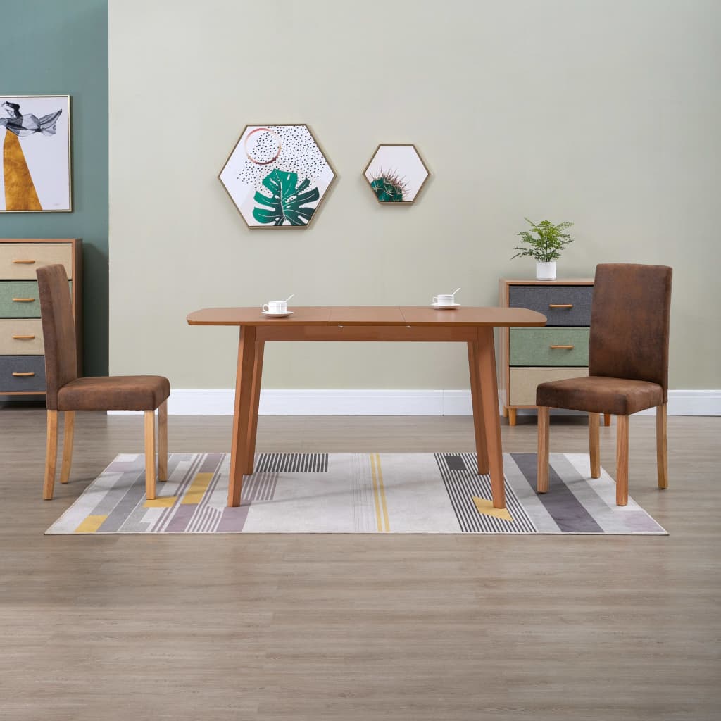 vidaXL Dining Chairs Side Chair with Wood Legs for Kitchen Faux Suede Leather Lootquake LLC