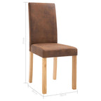 vidaXL Dining Chairs Side Chair with Wood Legs for Kitchen Faux Suede Leather Lootquake LLC