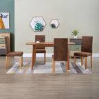 vidaXL Dining Chairs Side Chair with Wood Legs for Kitchen Faux Suede Leather Lootquake LLC