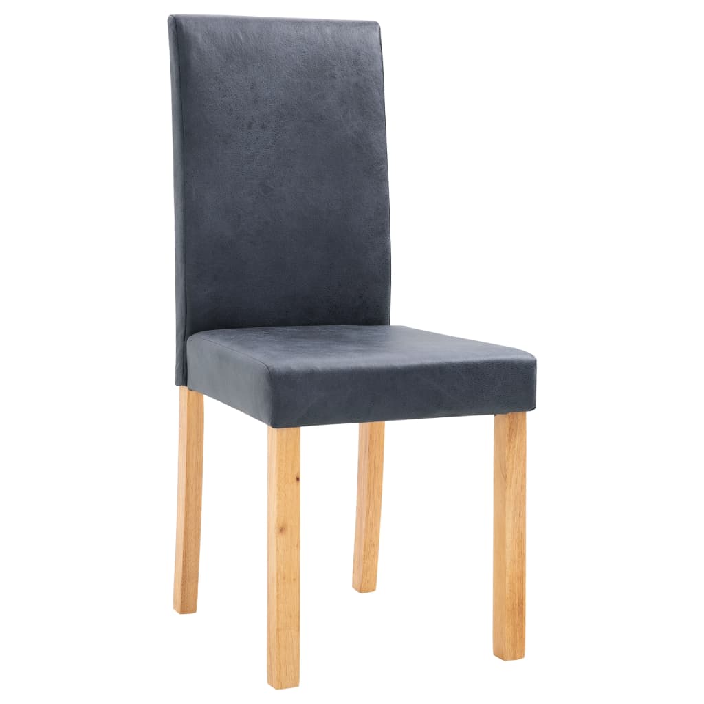 vidaXL Dining Chairs Side Chair with Wood Legs for Kitchen Faux Suede Leather Lootquake LLC