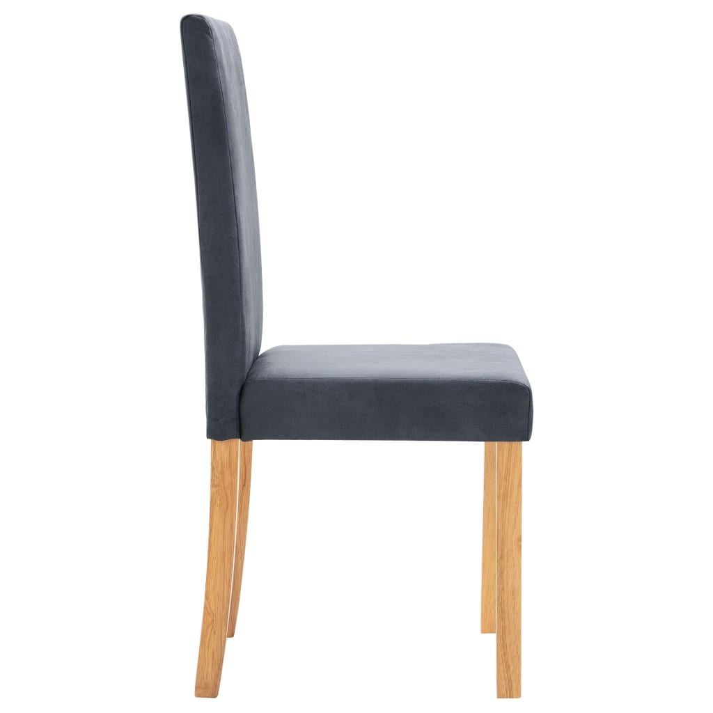 vidaXL Dining Chairs Side Chair with Wood Legs for Kitchen Faux Suede Leather Lootquake LLC