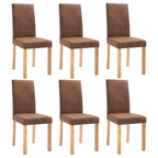 vidaXL Dining Chairs Side Chair with Wood Legs for Kitchen Faux Suede Leather Lootquake LLC