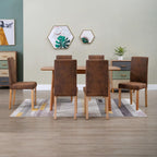 vidaXL Dining Chairs Side Chair with Wood Legs for Kitchen Faux Suede Leather Lootquake LLC