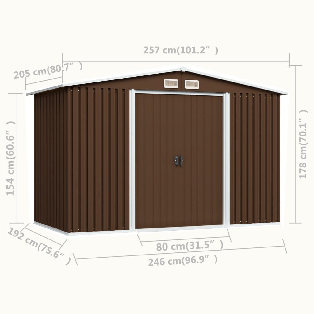 vidaXL Outdoor Storage Shed Garden Shed Patio Metal Storage Shed Backyard Shed Lootquake LLC