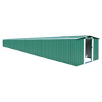 vidaXL Garden Shed Green 101.2"x389.8"x71.3" Galvanized steel Lootquake LLC