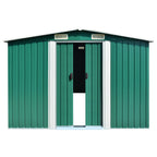 vidaXL Garden Shed Green 101.2"x389.8"x71.3" Galvanized steel Lootquake LLC