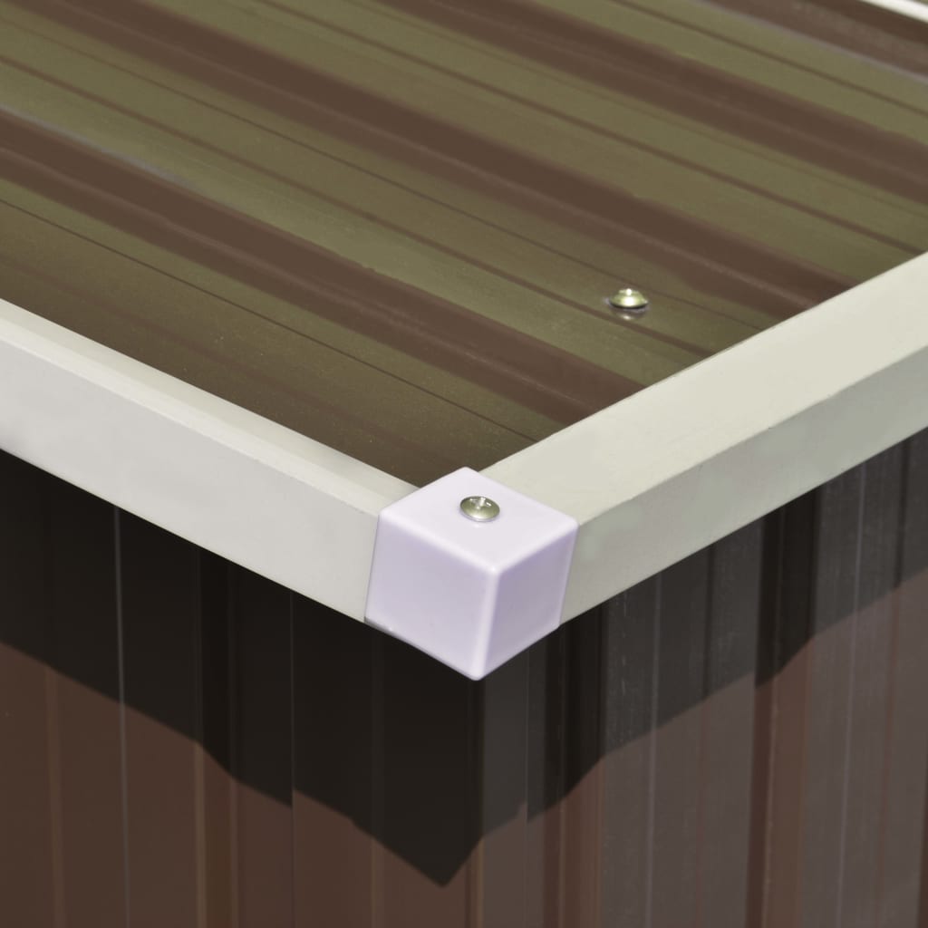 vidaXL Garden Shed Brown 101.2"x389.8"x71.3" Galvanized steel Lootquake LLC