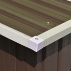vidaXL Garden Shed Brown 101.2"x389.8"x71.3" Galvanized steel Lootquake LLC