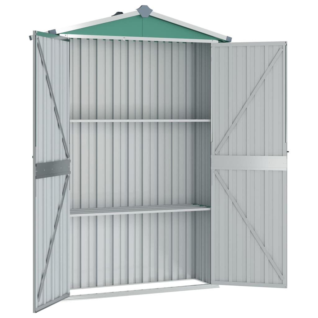 NNEVL Garden Shed Green 116x45x175 cm Galvanised Steel Lootquake LLC