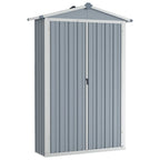 NNEVL Garden Shed Grey 107.5x46x183 cm Galvanised Steel Lootquake LLC