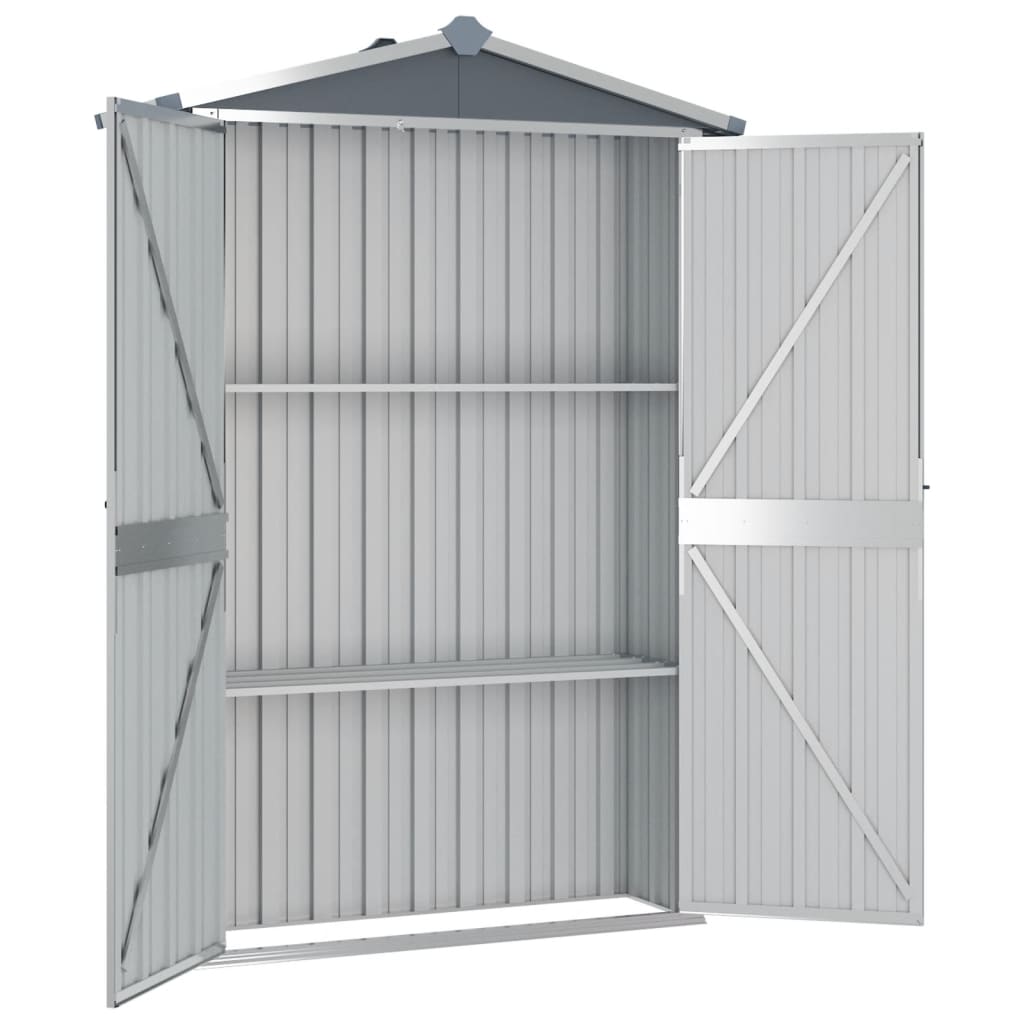 vidaXL Outdoor Storage Shed Garden Shed for Patio Backyard Galvanized Steel Lootquake LLC