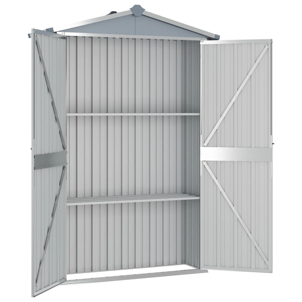 NNEVL Garden Shed Grey 107.5x46x183 cm Galvanised Steel Lootquake LLC