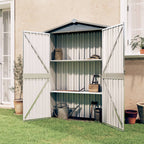 NNEVL Garden Shed Grey 107.5x46x183 cm Galvanised Steel Lootquake LLC