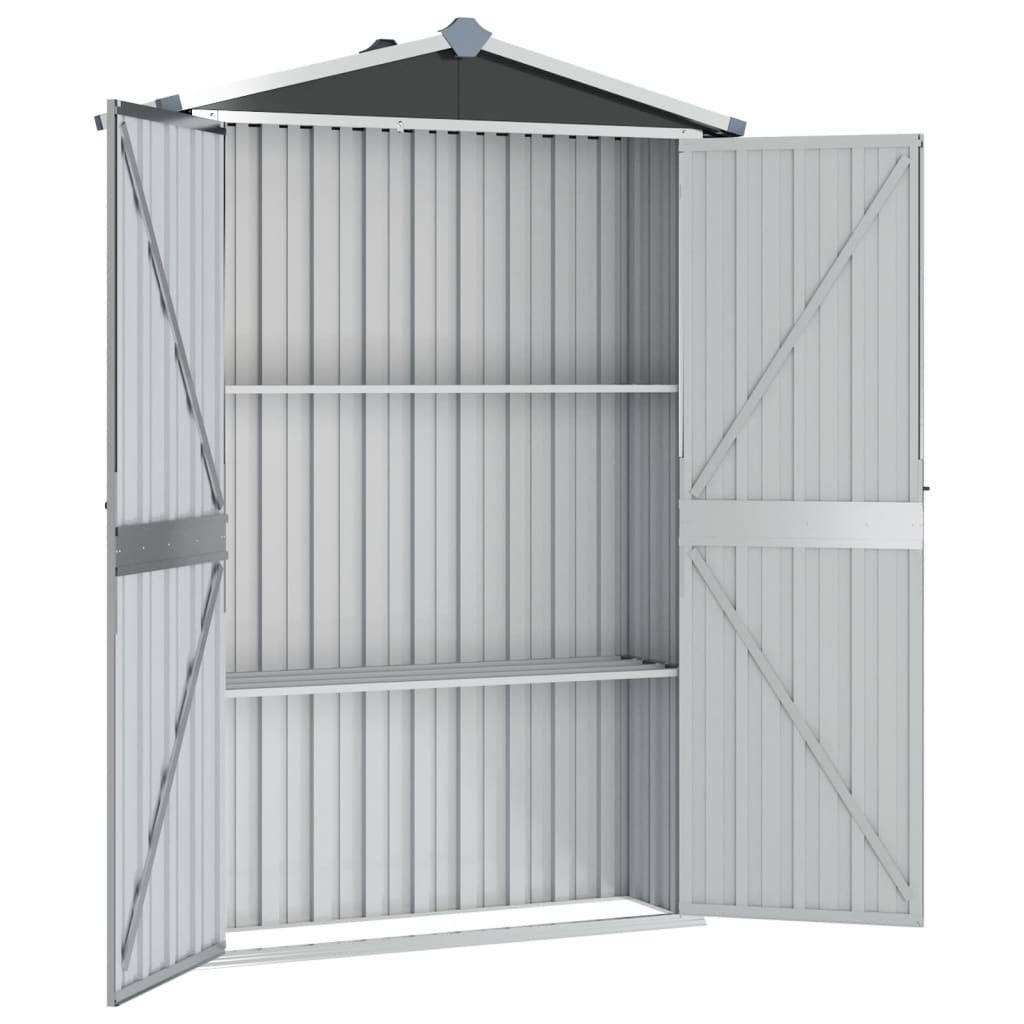 NNEVL Garden Shed Anthracite 107.5x46x183 cm Galvanised Steel Lootquake LLC