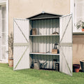 vidaXL Outdoor Storage Shed Garden Shed for Patio Backyard Galvanized Steel Lootquake LLC