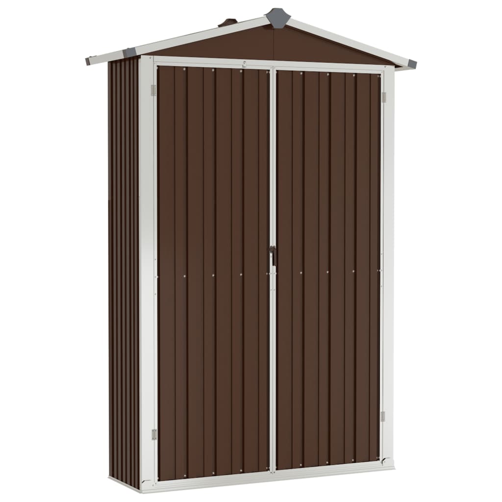 NNEVL Garden Shed Brown 107.5x46x183 cm Galvanised Steel Lootquake LLC