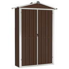 NNEVL Garden Shed Brown 107.5x46x183 cm Galvanised Steel Lootquake LLC