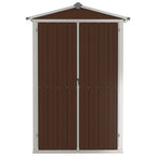 NNEVL Garden Shed Brown 107.5x46x183 cm Galvanised Steel Lootquake LLC