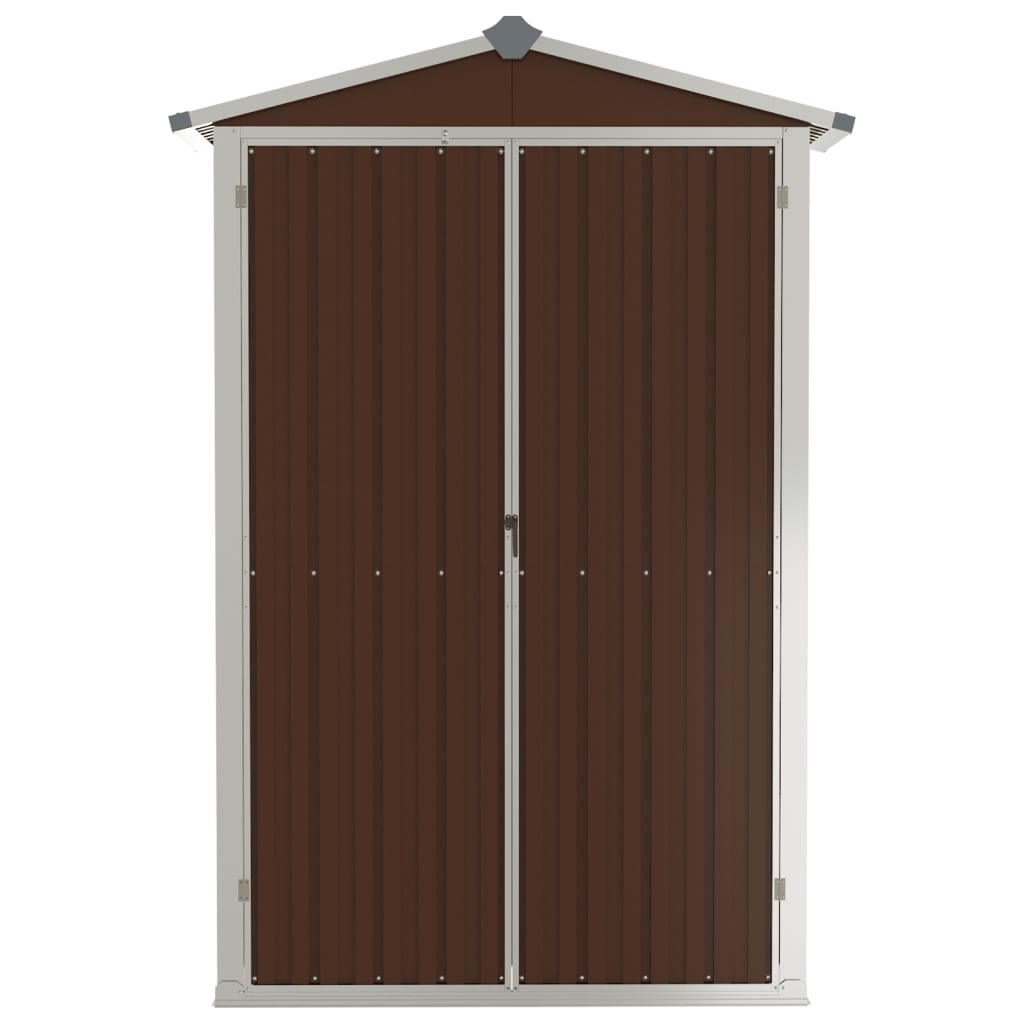NNEVL Garden Shed Brown 107.5x46x183 cm Galvanised Steel Lootquake LLC