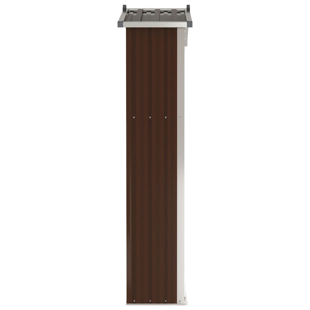 NNEVL Garden Shed Brown 107.5x46x183 cm Galvanised Steel Lootquake LLC