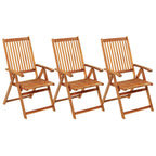 vidaXL Outdoor Recliner Chairs Patio Chair with Cushions Solid Wood Acacia Lootquake LLC