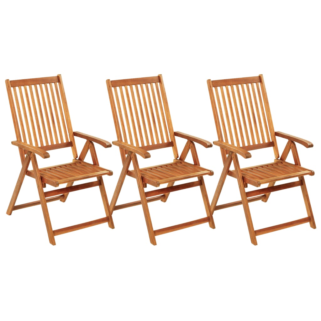 vidaXL Outdoor Recliner Chairs Patio Chair with Cushions Solid Wood Acacia Lootquake LLC