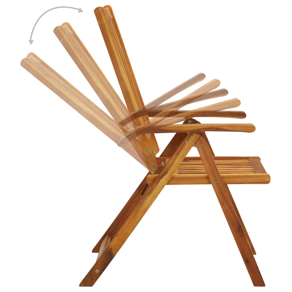 vidaXL Outdoor Recliner Chairs Patio Chair with Cushions Solid Wood Acacia Lootquake LLC