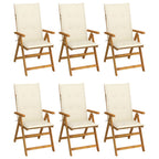 vidaXL Outdoor Recliner Chairs Patio Chair with Cushions Solid Wood Acacia Lootquake LLC