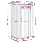 vidaXL Garden Shed Anthracite 46.7"x38.2"x82.5" Galvanized Steel Lootquake LLC